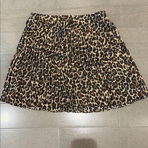 NWOT J. Crew lined Leopard Print pleated Skirt